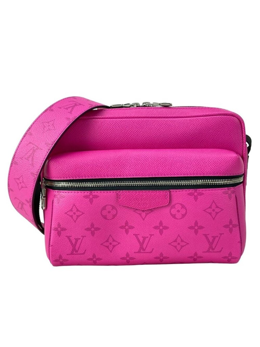 Louis Vuitton Shoulder Bag Taigarama Outdoor Messenger Fuchsia Leather Cowhide